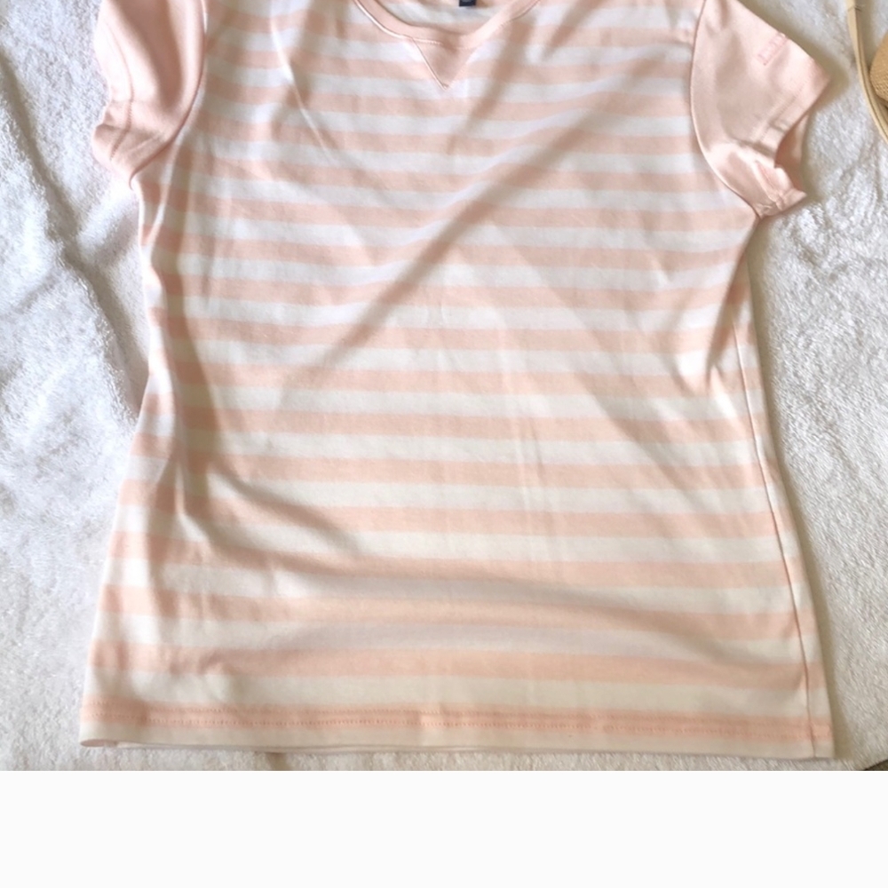 Burberry Golf Pink and White Striped Shirt